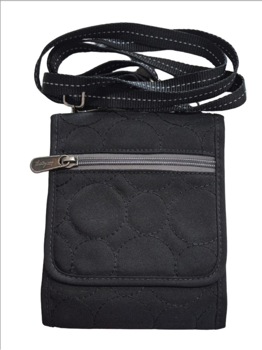Thirty-One Vary You Mini Crossbody Organizer Bag - Black Quilted
